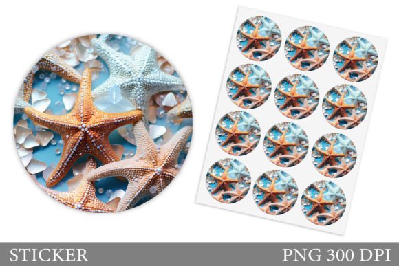 3D Starfish Sticker: Ocean Vibes