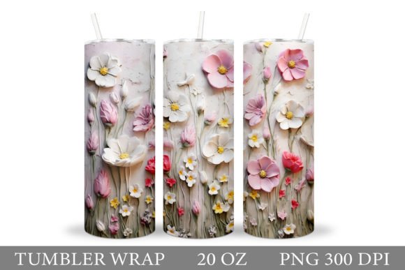 3D Wildflowers Tumbler Design Guide