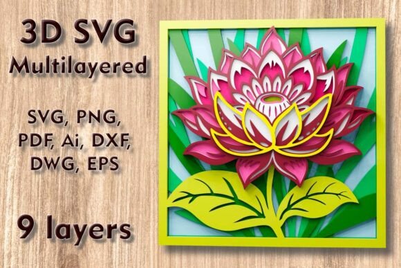 Crafting Depth: Exotic Flower 3D SVG Files