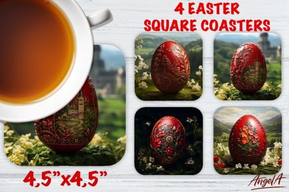 Easter Square Coaster Sublimation, Egg