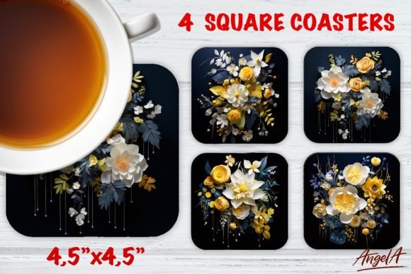 Elevate Design with Floral 3D Coasters