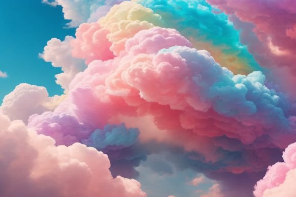 Elevate Designs with Colorful Clouds Background
