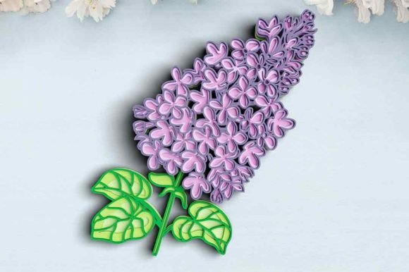 Elevate Your Craft Projects with the 3D Flower SVG DXF 6 Layer - Lilac Svg