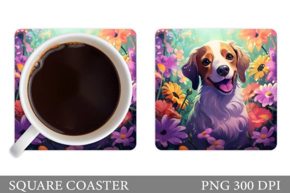 Elevating Home Decor with Cute Dog Flowers Coaster Sublimation