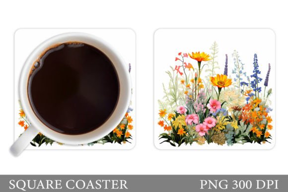 Elevating Home Decor with Wildflowers Coaster Sublimation Designs