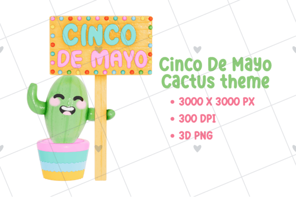 Enhance Your Cinco De Mayo Designs with High-Resolution Cactus Theme 3D PNGs