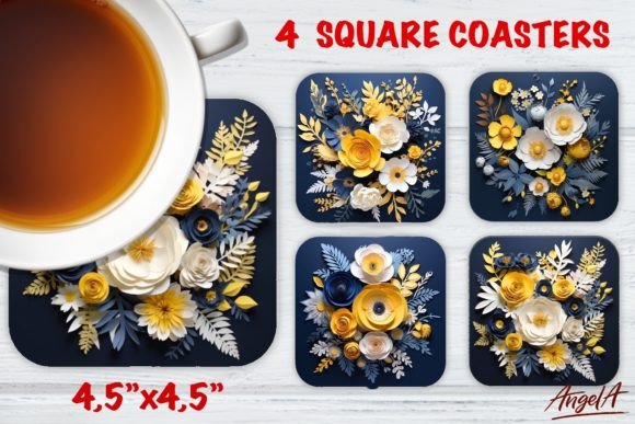 Evaluating Square Floral Coaster Sublimation 3D Designs for Craft Projects
