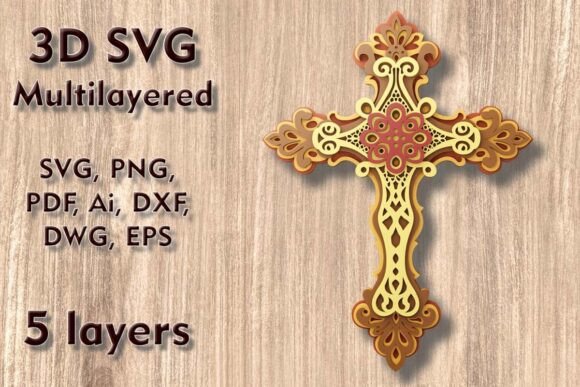 Evaluating the Cross 3D SVG Multilayer Laser Cut Files for Home Decor