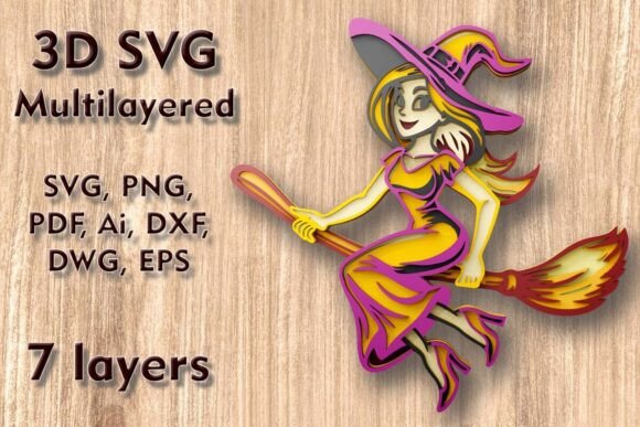 Mastering the Witch on Broomstick 3D SVG Laser Files for Stunning Wall Art