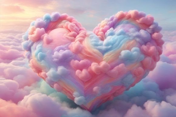 Rainbow Cotton Cloud Heart Design Guide