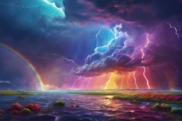 Rainbow Thunderstorm Background Guide
