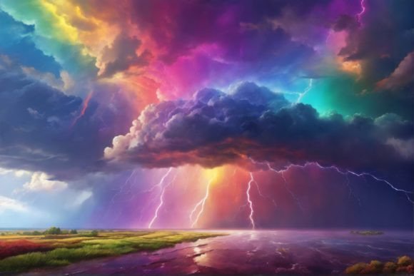 Rainbow Thunderstorm: Strategic Visual Assets for High-Impact Design and Branding