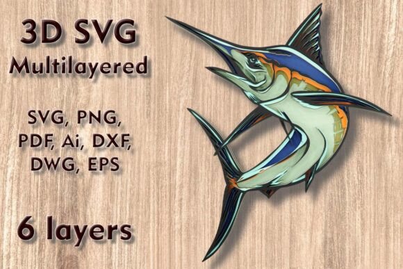 Strategic Application of the Marlin Fish 3D SVG Multilayer Laser File for Professional Craft Production
