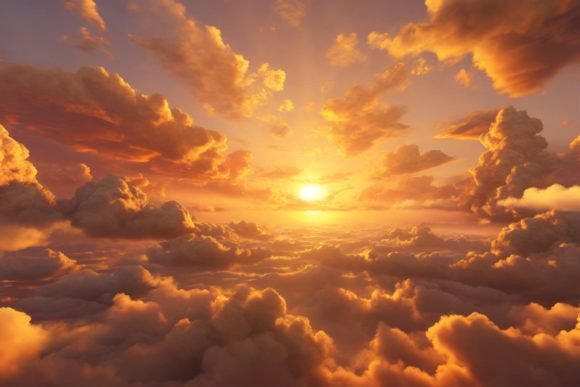 Sunset Golden Clouds Background: A Versatile Visual Asset for Creators and Brands