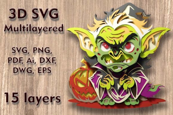 Troll 3D SVG Multilayered Laser Files